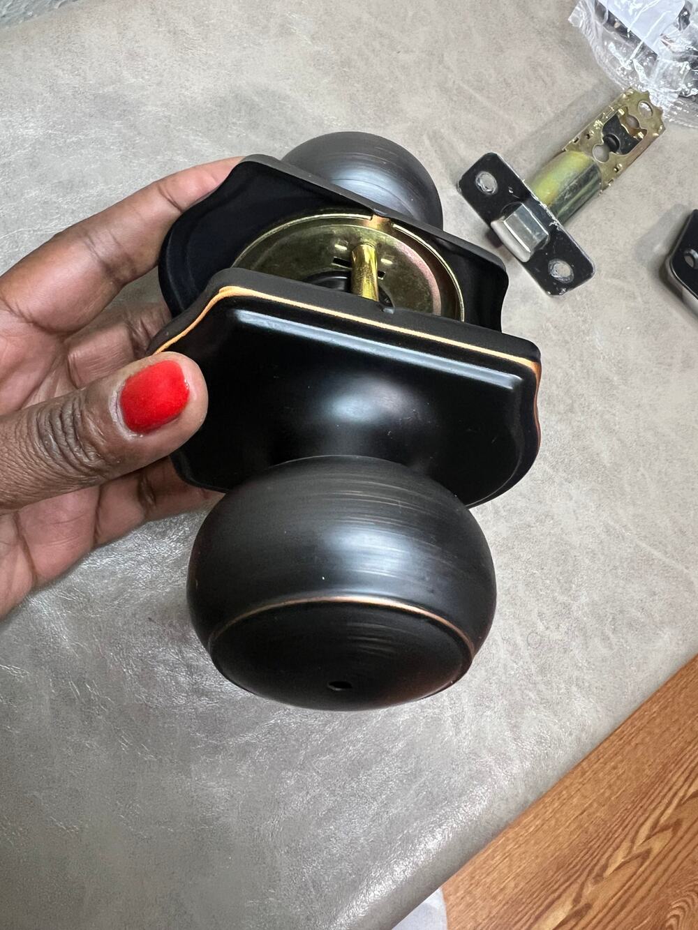 NCSEN Camelot Coastal Privacy Door Knob With Trim - Oil Rubbed Bronze